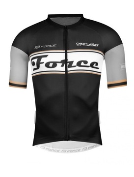 Koszulka kolarska FORCE RETRO, czarno-złota XXL