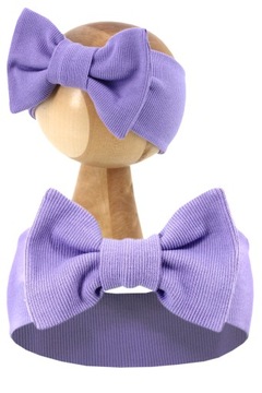 OPASKA DZIECIĘCA NA GŁOWĘ Z KOKARDĄ DLA DZIEWCZYNKI PRĄŻEK WIOSNA / JESIEŃ