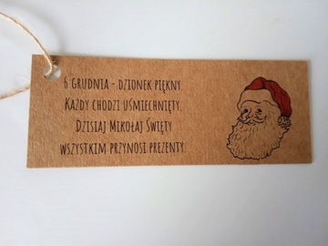 P25 Bileciki do prezentów Mikołajki Gwiazdka 10szt