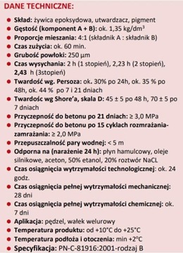 ŻYWICA EPOKSYDOWA FARBA DO BETONU BALKON GARAŻ 7KG