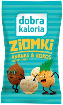 DOBRA KALORIA KULKI ZIOMKI ANANAS i KOKOS 24 g | ZDROWA PRZEKĄSKA bez CUKRU