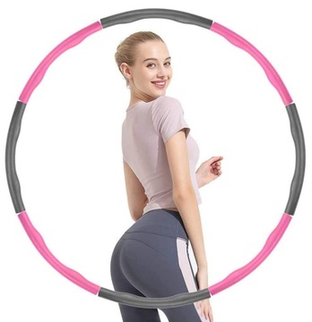 ODCHUDZAJĄCE HULA HOP SKŁADANE z WYPUSTKAMI 0,8 kg RÓŻOWE PIANKOWE WYPUSTKI