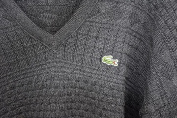 Lacoste sweter męski 6 wełna v-neck wełna knit XL