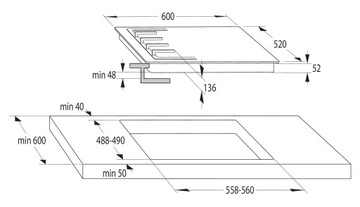 Газовая варочная панель GORENJE GTW6D42AB 60см СТЕКЛО
