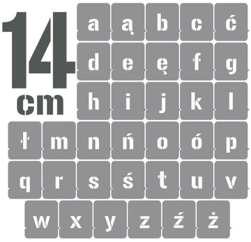 Szablony malarskie LITERY małe 14cm /wielorazowe/