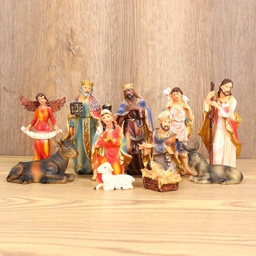 11x Figurki do szopki bożonarodzeniowej, figura religijna, ozdoba do szopki Jezusa