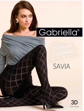 Rajstopy SAVIA Miękkie Kryjące Wzór Gabriella r.4