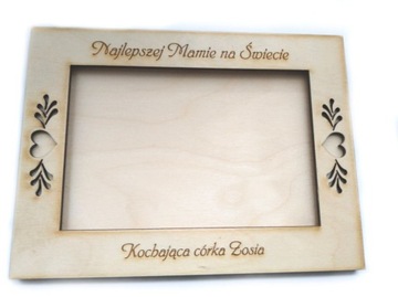 DREWNIANA Ramka + zdjęcie A5 dla Babci na prezent