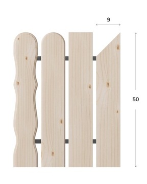 Sztachety drewniane 50CM ogrodzeniowe WZORY DO WYBORU świerk