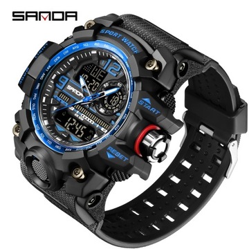 SANDA Brand G- Style Military Watch Men Digital Shock Sports Watches For