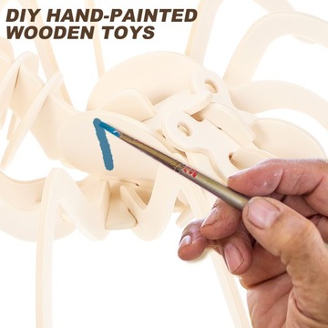 PUZZLE 3D ZWIERZĘCE INTERAKTYWNE UKŁADANKI DIY Z DREWNA TYP PAJĄK 2 SZT.