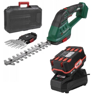 NOŻYCE DO ŻYWOPŁOTU TRAWY x20V Parkside 18 cm w zestawie aku 4 Ah i ładowar