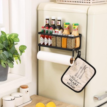 Магнитная полка на холодильник, специи, кухонное полотенце 2-в-1.