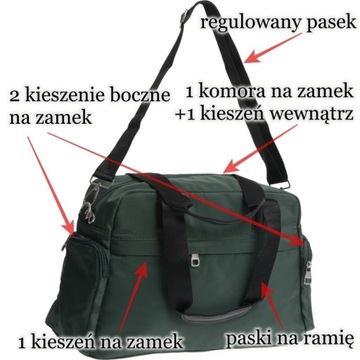 ЛЕГКАЯ ЖЕНСКАЯ ДОРОЖНАЯ СУМКА ДЛЯ ТРЕНАЖЕРНОГО ЗАЛА, зеленая