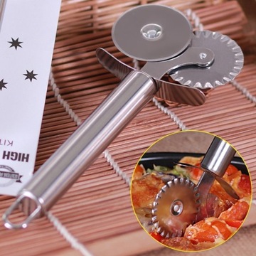 Portable double roll pizza stainless steel knife