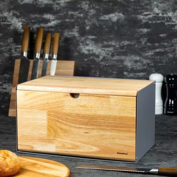 КОНТЕЙНЕР ДЛЯ ХЛЕБА ДЕРЕВЯННЫЙ С ДВОЙНОЙ КРЫШКОЙ