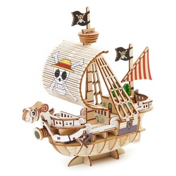 Drewniane Puzzle 3D - statek Going Merry z anime One Piece