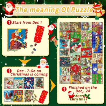 Адвент-календарь Пазл 1000 деталей Новогодний пазл