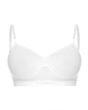 BRUBECK Stanik bawełna biustonosz sportowy Comfort Cotton biały rozmiar 75B