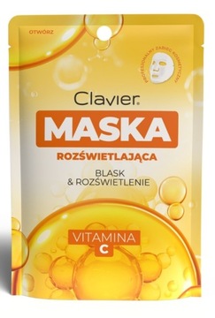 Maska rozświetlająca w płacie CLAVIER z witaminą C