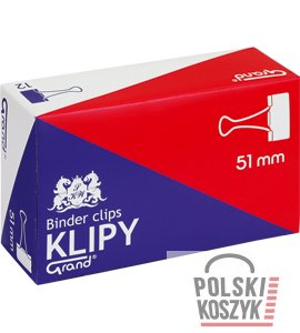 Klip biurowy Grand 51mm 12szt czarny