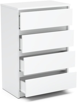 Белый комод с 4 ящиками, шкаф для телевизора, 60 см, чердак, небольшой современный для гостиной