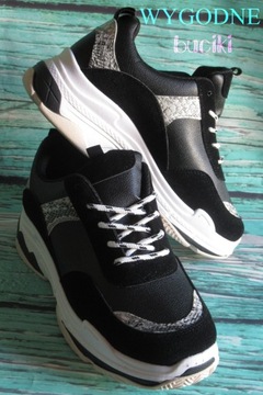 Sneakersy adidasy czarne gruba podeszwa VICES r.38