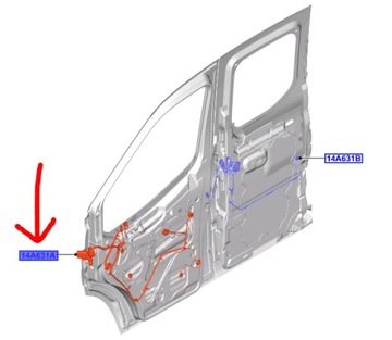 WIĄZKA DRZWI KIEROWCY LH FORD TRANSIT Mk7 2016- OE
