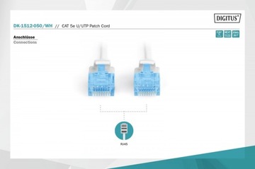 DIGITUS Patch cord U/UTP kat.5e PVC 5m Biały