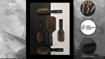 GORGOL Grzebień ekologiczny drewniany afro mały do włosów brody i wąsów