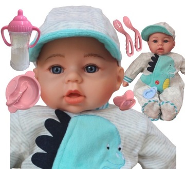 LALKA JAK ŻYWA BOBAS 45cm MÓWI butelka smoczek NEW