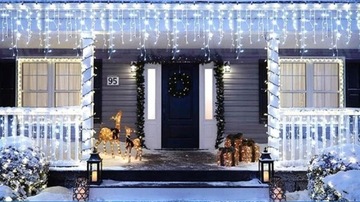 Icicles 500LED Уличные светильники Белый Синий FLASH IP44 РОЖДЕСТВЕНСКИЙ 3в1