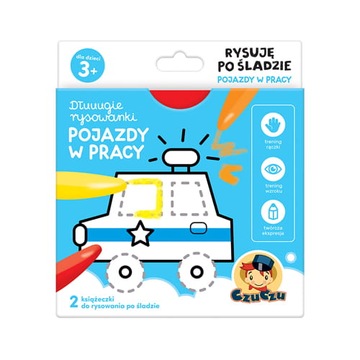 Długie rysowanki 3+ Rysuje po sladzie. Pojazdy