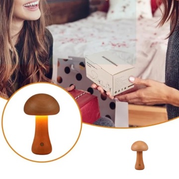 Настольная лампа в виде гриба с сенсорным выключателем, теплый белый свет 3000K, USB рядом с лампой