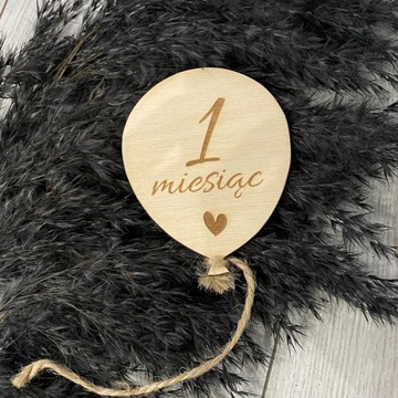 ДЕРЕВЯННЫЕ ТАРЕЛКИ С МЕСЯЦАМИ ДЛЯ ФОТОГРАФИЙ, ШАРЫ