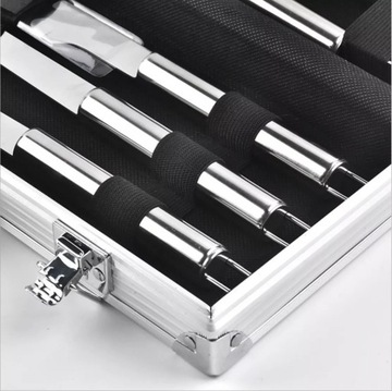 Набор для барбекю, принадлежности для барбекю, нержавеющая сталь, чемодан из 5 предметов.