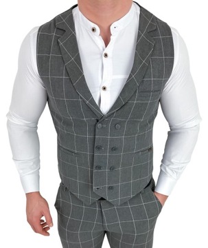 Kamizelka meska elegancka ciemnoszara 1738 - XL