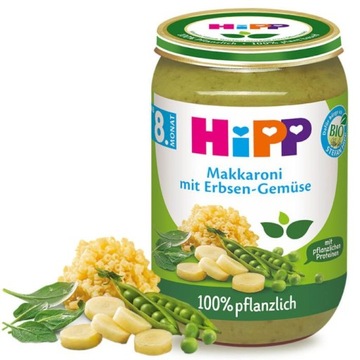 HIPP BIO MAKARON Z WARZYWAMI I GROSZKIEM 8m