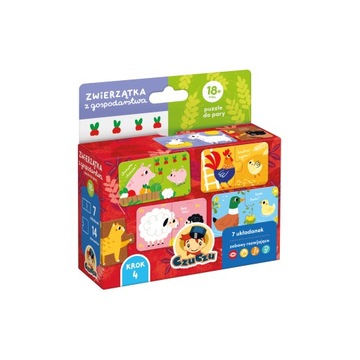 CzuCzu Puzzle do pary Zwierzątka z gospodarstwa 18 mies.+ 7x2 el.