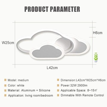 Потолочная лампа светодиодное облако современное Zyrandole для детской комнаты
