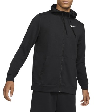 Nike Bluza Sportowa Męska Dry-Fit Czarna Rozpinana z Kapturem M