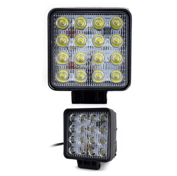 LAMPA ROBOCZA 16x LED 43W 2100LM KWADRATOWA FLOOD na śruby
