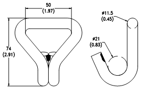Крючок 5T для транспортных ремней шириной 50 мм.