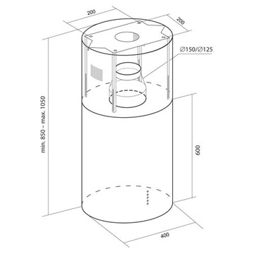 ОСТРОВНАЯ ВЫТЯЖКА TOFLESZ BALTIC PLUS INOX TUBE