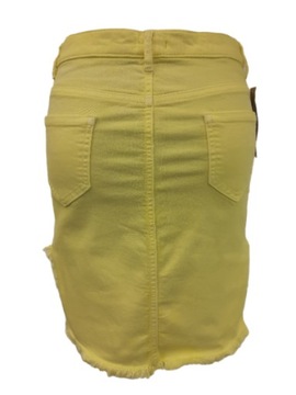 Spódnica krótka z żółtego jeansu BENETTON L
