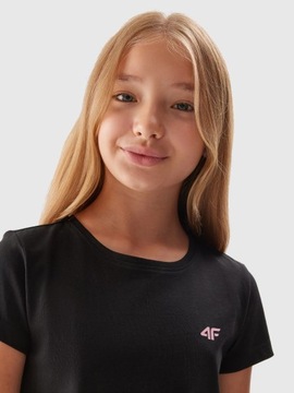 4F ФУТБОЛКА ДЛЯ ДЕВОЧЕК БАЗОВАЯ ФУТБОЛКА ИЗ ХЛОПКА