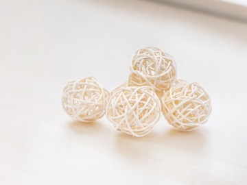 6x ШАРИКИ ИЗ РОТАНГА 5 СМ ДЛЯ УКРАШЕНИЯ НАТУРАЛЬНЫЕ ДЕКОРАТИВНЫЕ ШАРИКИ ИЗ РОТАНГА
