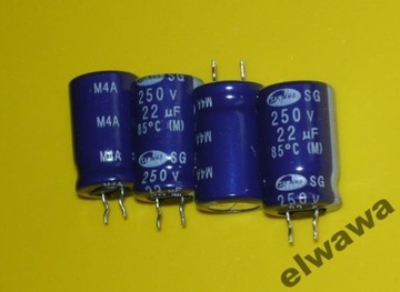 Kondensator el. 22uF 250V SAMWHA SG cena za 30szt.