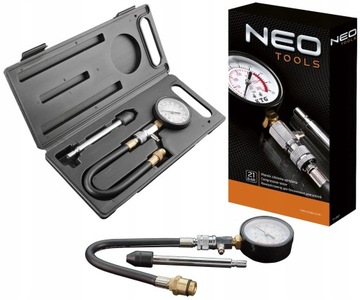 NEO TESTER CIŚNIENIA MIERNIK SPRĘŻANIA Z ZESTAWEM ADAPTERÓW BENZYNA 11-261