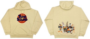 Bluza męska z kapturem Space Jam Kosmiczny Mecz r. M Kieszeń beżowa ciepła